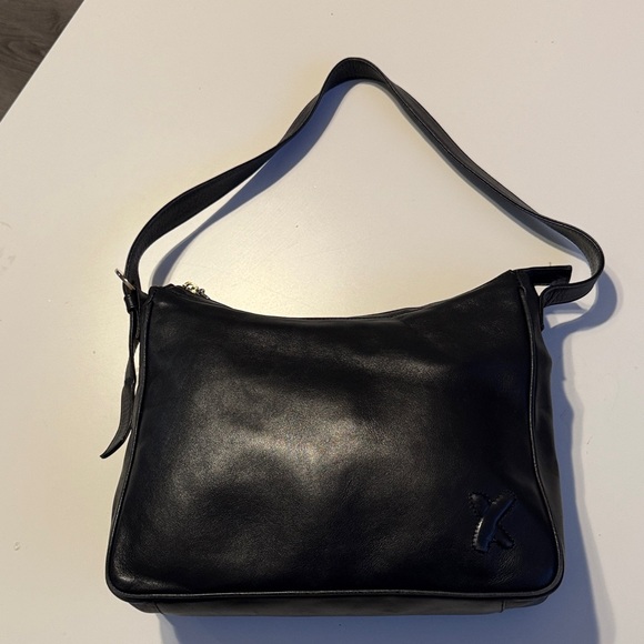 By Paloma Picasso , Elegant Black Leather Shoulder Bag - Picture 2 of 16